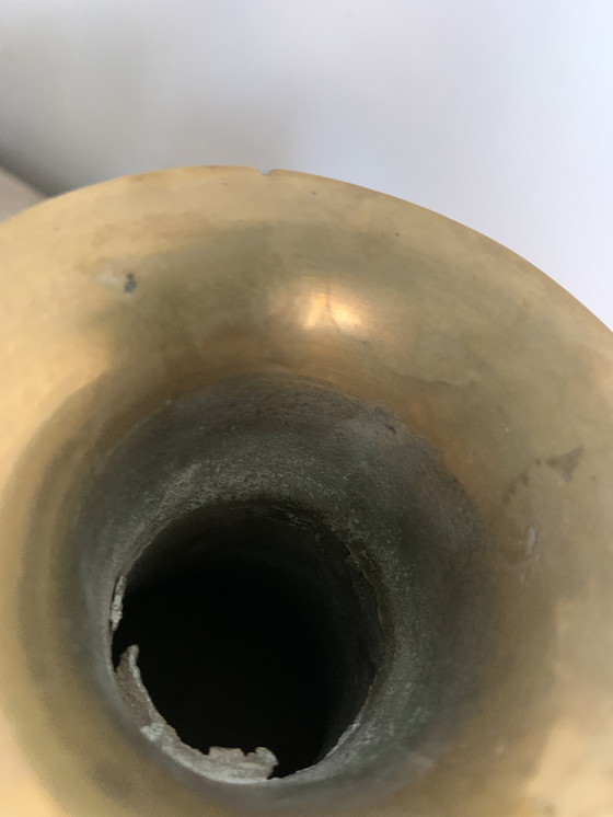 Image 1 of Vintage antieke Indiase messing vaas