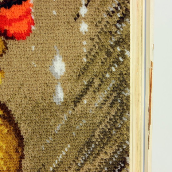 Image 1 of Large Vintage Tapestry Of Cartoon Girl In Frame, Czechoslovakia 1970s