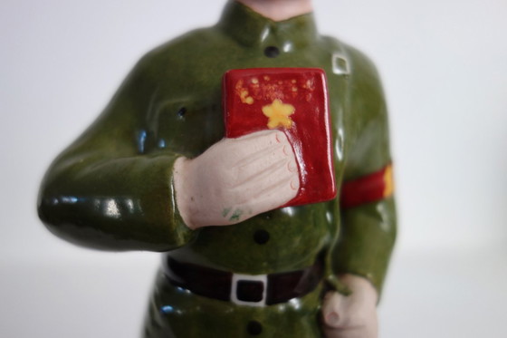 Image 1 of Chinese Porcelain Biscuit Soldier Figurine Statue - Cultural Revolution #1