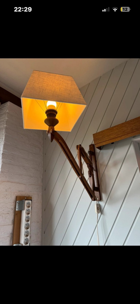 Image 1 of 5 lampade a forbice in stile danese in legno di teak