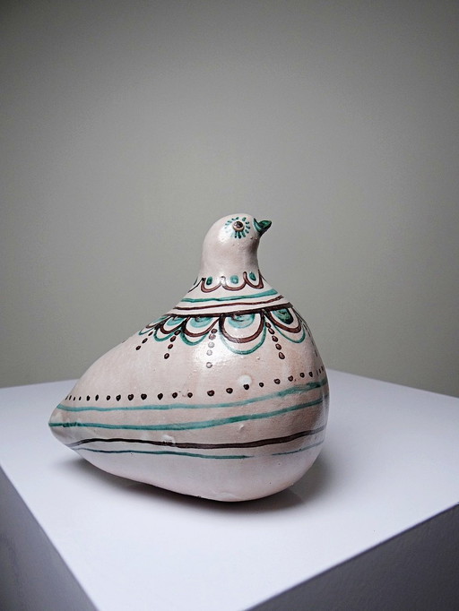 Italian glazed ceramic bird subject Cascio Sciacca vintage