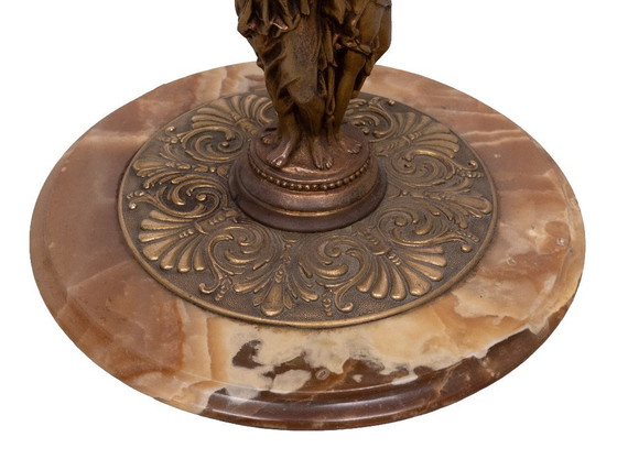 Image 1 of Deknudt Onyx Floor lamp side Table 1970s Belgium