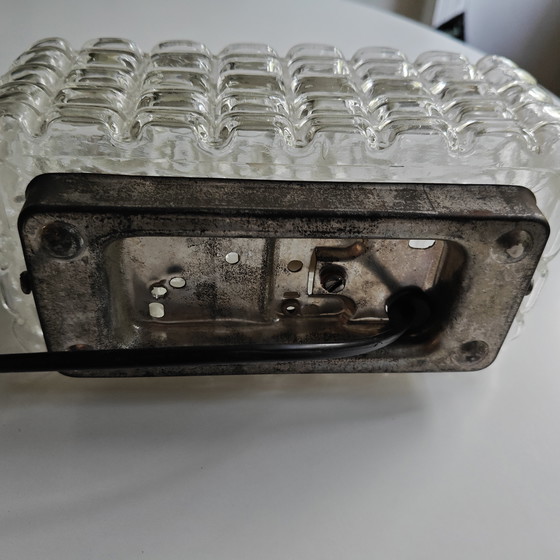 Image 1 of Vintage brutalist ice glass lamp – Erco - Germany, 1970s