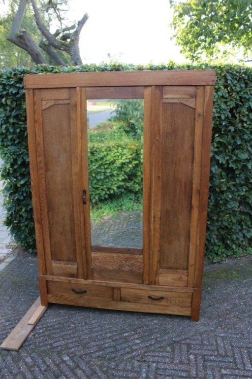 vintage kledingkast hangkast uit de jaren 50-60 (184x130x55)