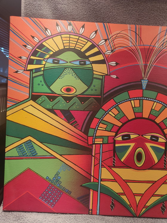 Image 1 of Theo Baars Painting - Colorful and Graphic