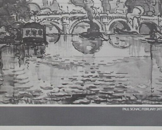 Image 1 of Riviergezicht van Paul Signac – Tentoonstellingslithografie Landschapsprint
