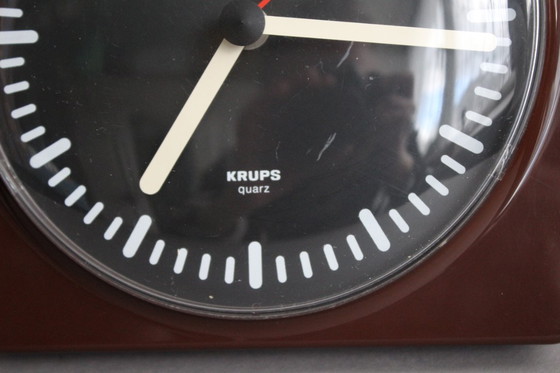 Image 1 of Krups clock no. 18732 kitchen clock wall clock brown square vintage Space Age 60s/70s
