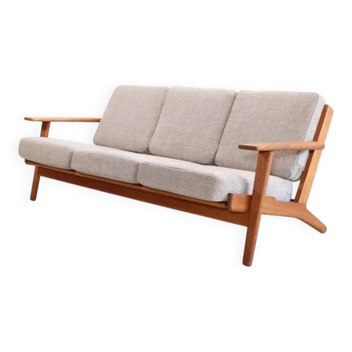 Oak Danish design sofa by Hans Wegner model GE290 for Getama – 3 5 zitsbanken, Wool, Scandinavian