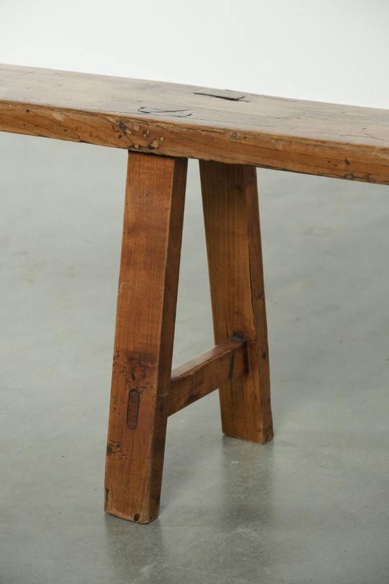 Image 1 of Banco de recibidor/banco para la mesa del comedor de brocante francés atemporal con una gran apariencia.