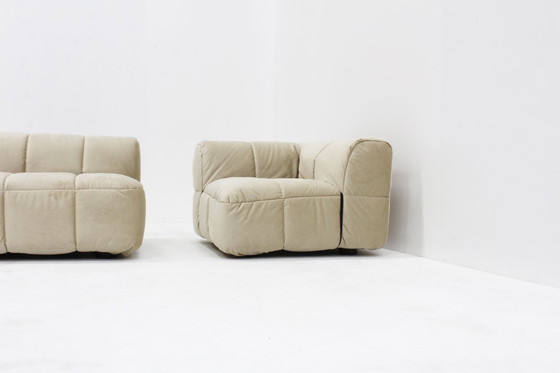 Image 1 of Divano modulare vintage Arflex Strips in velluto beige Cini Boeri
