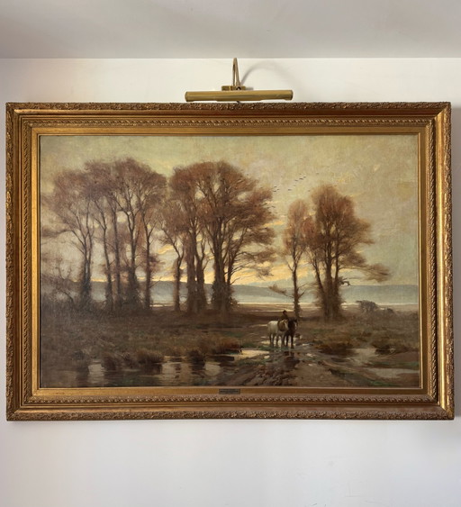 Monumentaal Schilderij Jan Willem Von Borselen (1825-1892)