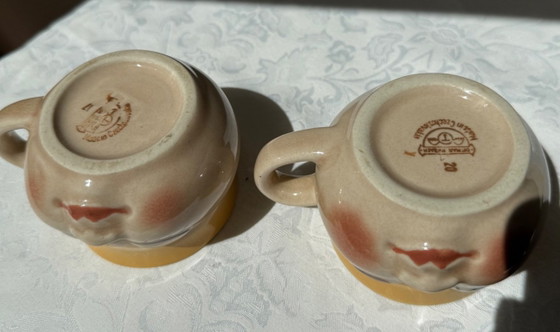 Ditmar Urbach Face Cup Set of 2 Art Object Vintage Pottery – Sculpture, Ceramic (photo 6 of 9)