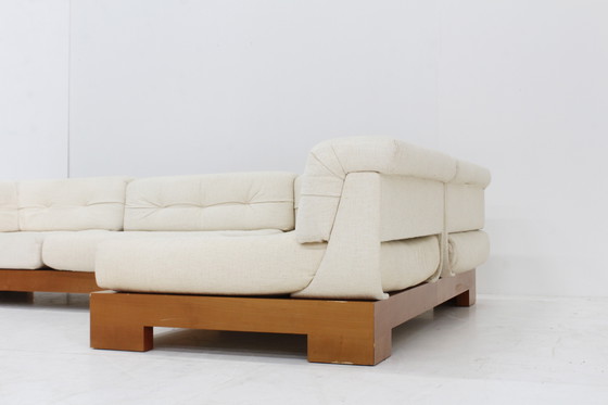Image 1 of Vintage Roche Bobois Mah Jong sofa beige linen Hans Hopfer