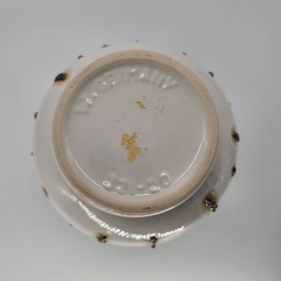 Image 1 of Vase Vintage West Germany Fohr Ceramic 70s 321-20 metallic glaze handle vase