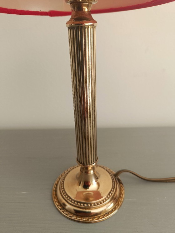 Image 1 of Art Nouveau lamp in verguld messing