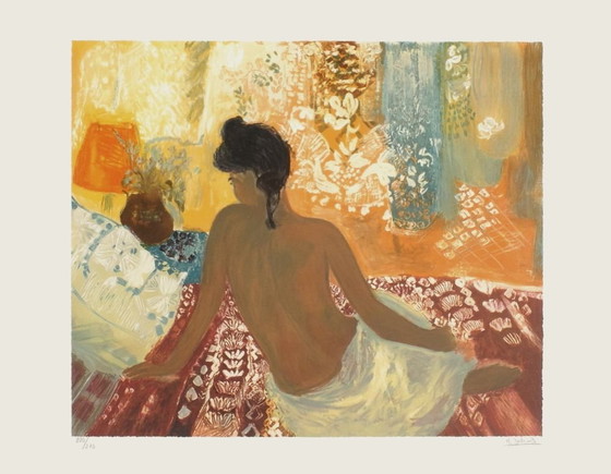 Image 1 of Nancy Delouis, Nudo con pizzo, litografia firmata, 1990