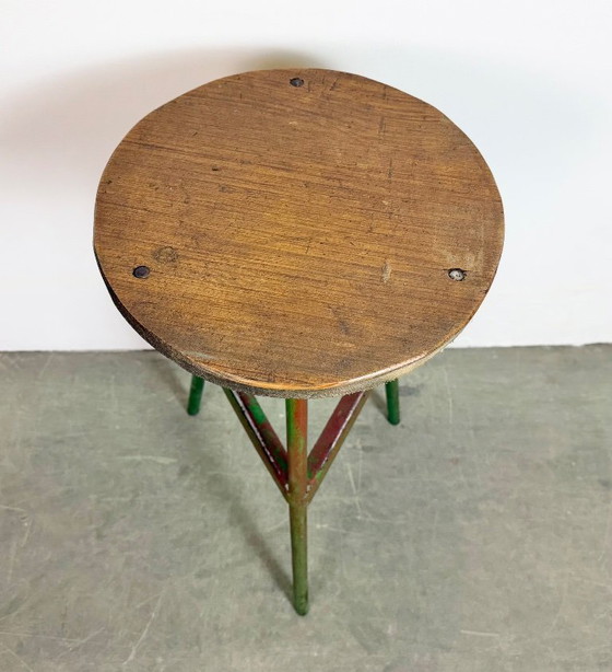 Image 1 of Grüner Werkstatthocker im Industriestil, 1960er Jahre