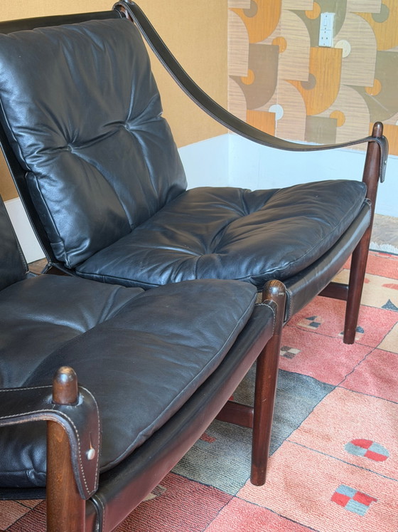 Skandinavisches Safari-Sitzsofa aus Leder, 2-Sitzer – 2 Sitzer Sofas, Leather, Scandinavian (photo 10 of 12)