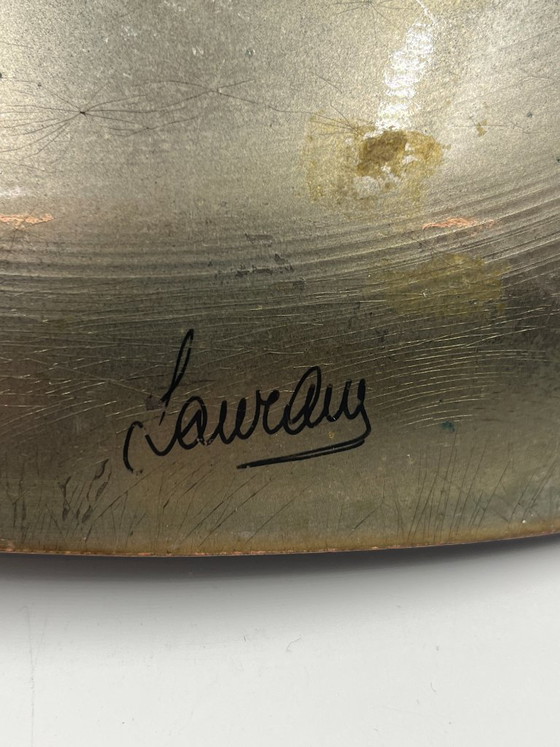 Large Laurana copper art bowl by Bastianelli, Decorative Objects, Green, Mid Century Modern (photo 13 of 13)