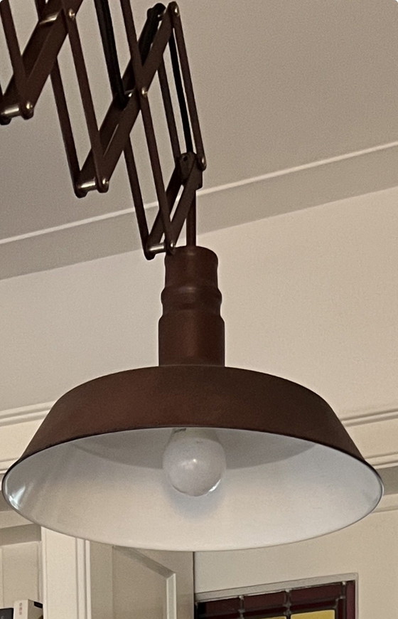 Image 1 of Lampada a sospensione industriale color ruggine a 2 luci regolabili - Mancis