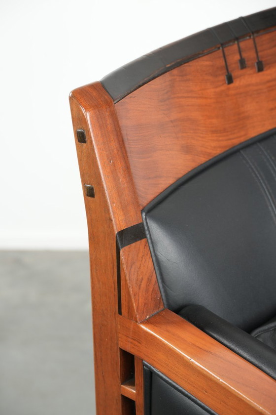 Zwarte leren Art Deco Schuitema design fauteuil, in goede staat, uit de Decoforma serie – Leather, Klassiek (photo 9 of 12)