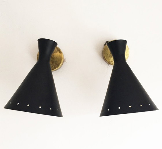 Image 1 of Pair of Italian design wall lights from the 1950s