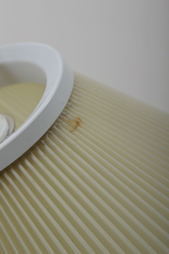 Image 1 of Danish wall lamp with wooden arch and pearl shade lampshade, 1960s