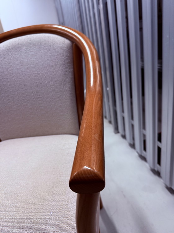 Image 1 of 3x BP Sedie Design „MANUELA“ – Original Made in Italy – Buche Holzstuhl mit Armlehnen 