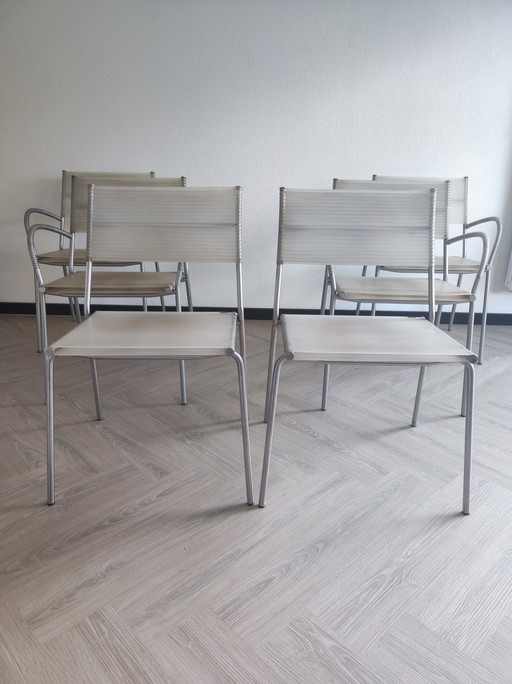 6x BONACINA Miss B design chairs 1990s