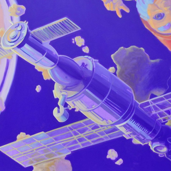 Image 1 of Entre maïs et crème, huile sur toile, 150 x 100 cm, Sandra Kolondam