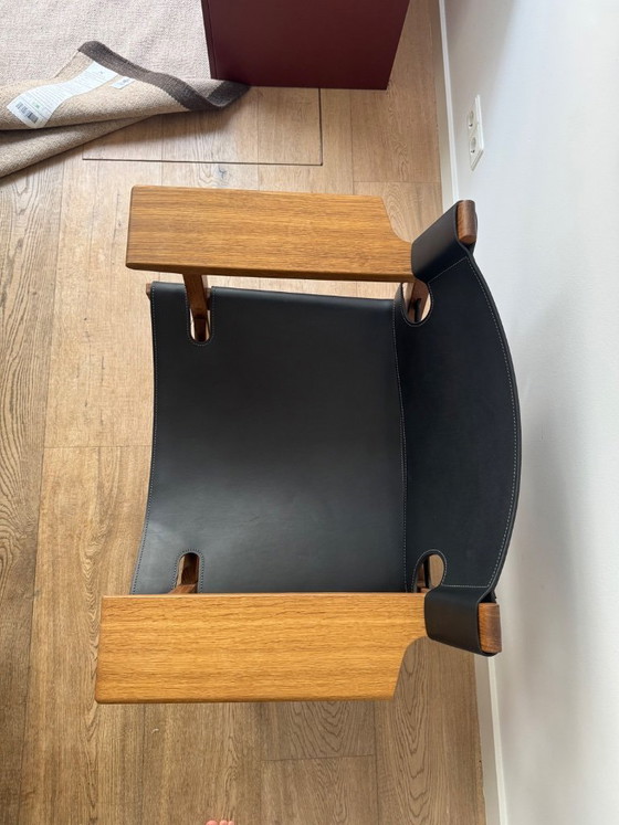 Image 1 of Fredericia 'The Spanish Chair', smoked solid oak/black leather