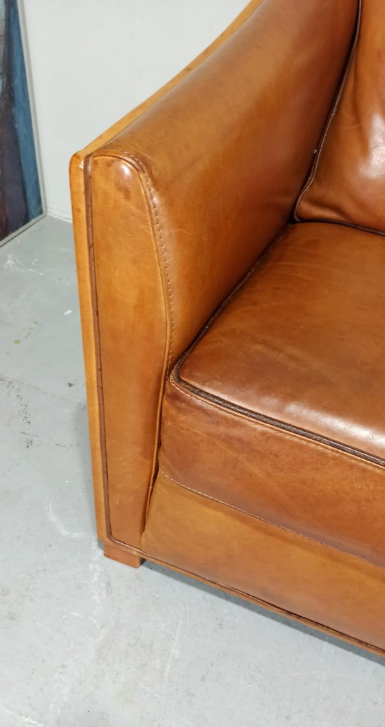 Image 1 of Cognac leather sofa 