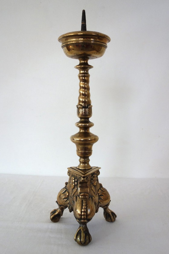 Image 1 of Kerzenständer aus vergoldeter Bronze, Frankreich, 17. Jahrhundert