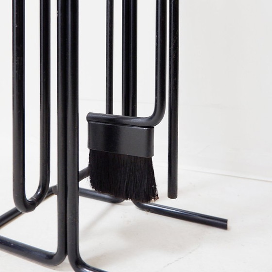 Image 1 of Minimalist Black Metal fire ensemble "Mace-Line" by Ann Maes - 1970s