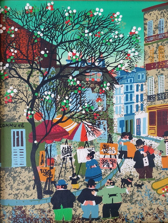 Image 1 of Szene Aus Dem Leben In Montmartre, Signiert Pero Im Jahr 1976