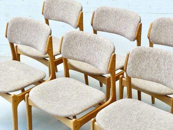 Image 1 of Set de 6 chaises modèle No.49 d'Erik Buch pour O.D. Møbler A-S au Danemark, années 1960