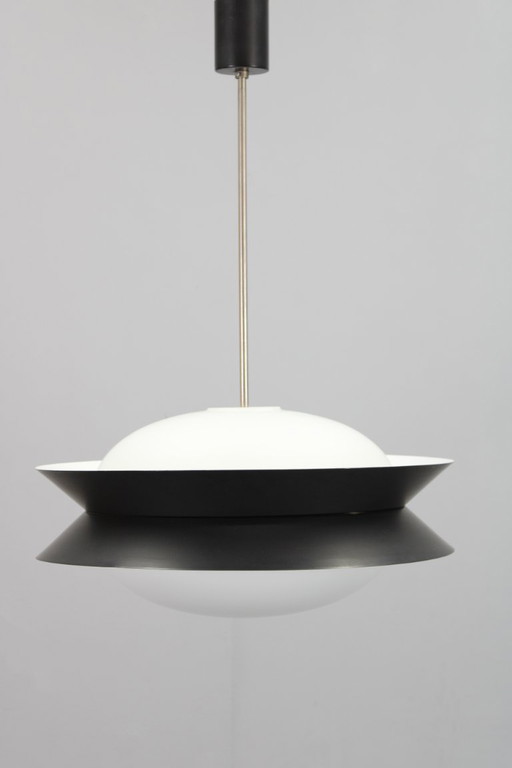 1950er Josef Hurka UFO Pendelleuchte für Napako, Tschechoslowakei