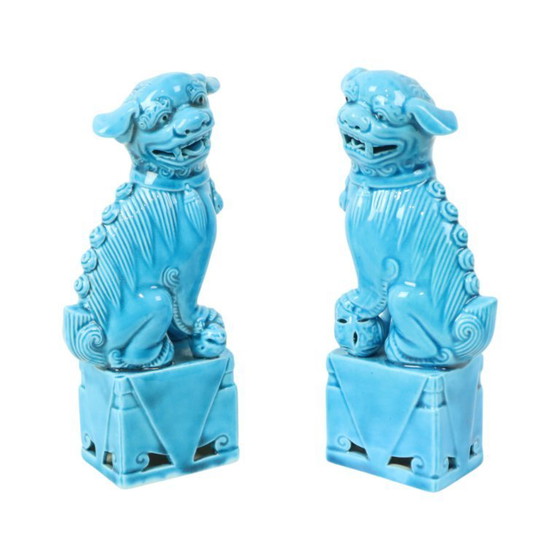 Image 1 of Foo Dog Temple Lion Statues 16cm
