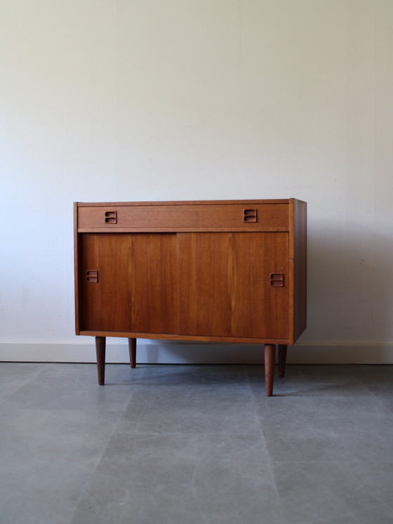Image 1 of Vintage Danish Sideboard with Drawer and Sliding Doors in Teak