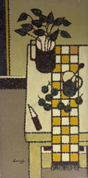 Peach Refrigerator - Kitchen Interior Painting Yellow Cabinets Tiled Floor, 2021