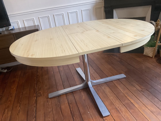 Image 1 of 70's Dining Table with Extendable Leaf