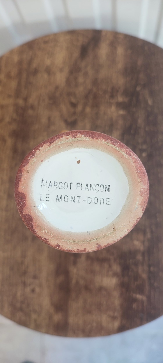 Image 1 of Pitcher by Margot Plançon Le Mont-Dore Double-sided decoration from the 50s