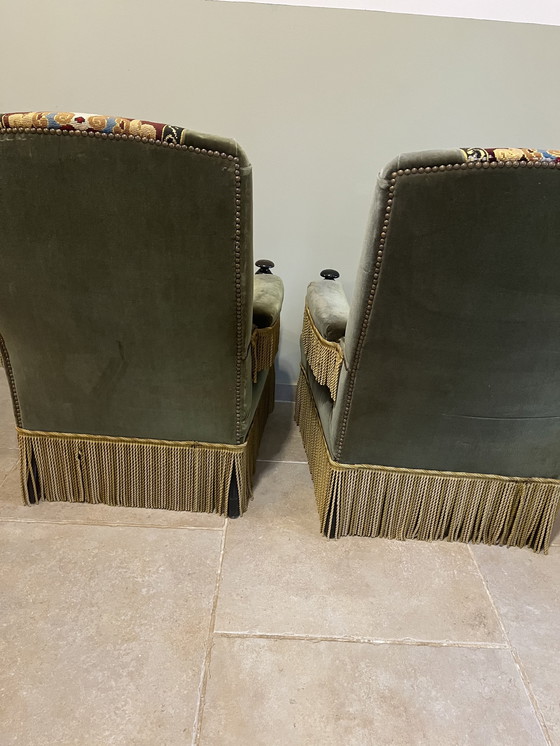 Image 1 of Coppia di poltrone in velluto