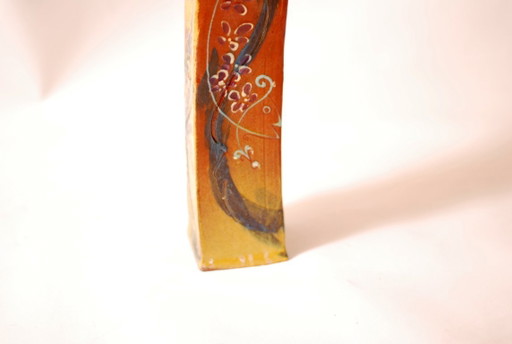 Terrakottavase, im Atelier glasiert, handbemalt, 1970