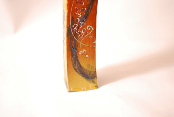 Image 1 of Terrakottavase, im Atelier glasiert, handbemalt, 1970