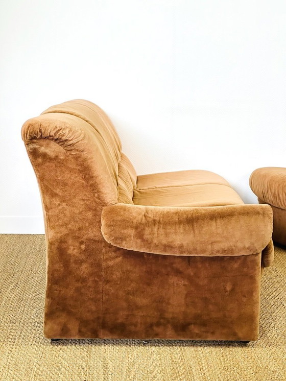 Image 1 of Canapé Modulable Vintage en Velours, 1970s, Set de 5