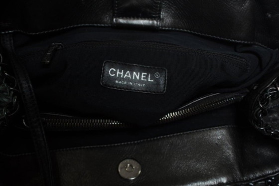 Image 1 of Chanel, quilted chain me tote in black