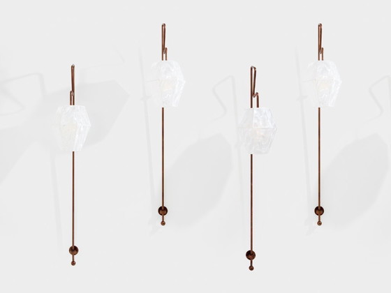 Image 1 of Paire d'appliques murales hautes en métal patiné de Mattia Bonetti, 2009