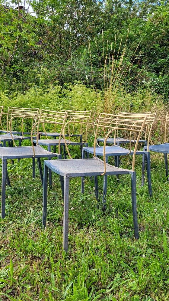 10 “Piccolo” armchairs Pascal Mourgue for Fermob – Garden furniture, Metal, Design (photo 2 of 9)