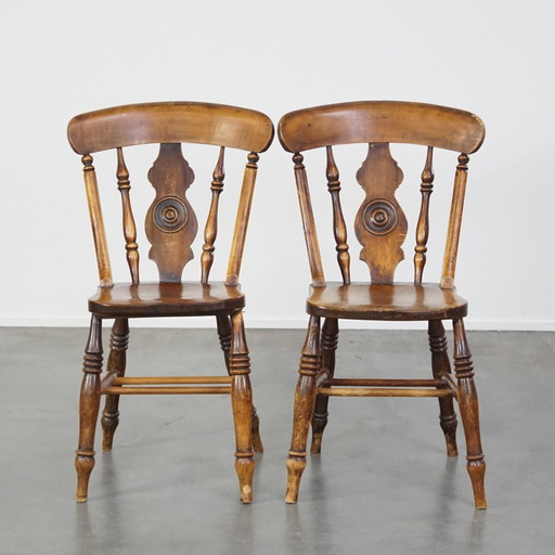 2 X Houten Eetkamerstoel